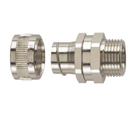 FU S - Metal fitting, straight with swivel male thread Nickel-plated brass